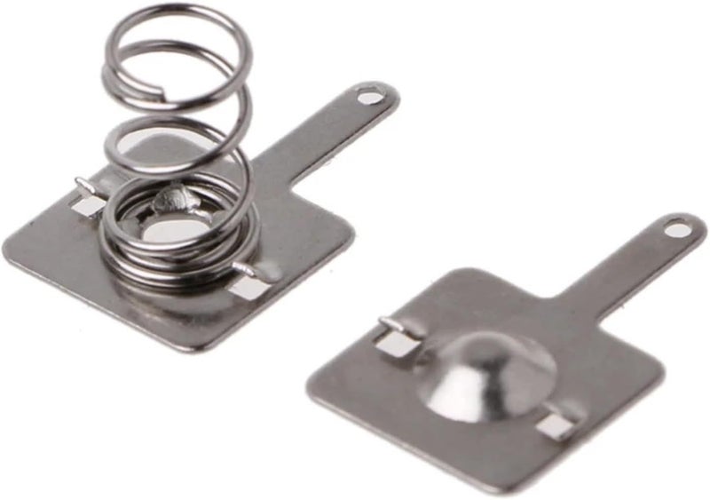 Battery Spring 100pcs/50pairs Silver Tone Metal Battery Spring Plate Set for AA AAA Positive Negative Contact 9 * 9MM - Image 1