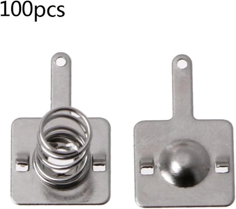Battery Spring 100pcs/50pairs Silver Tone Metal Battery Spring Plate Set for AA AAA Positive Negative Contact 9 * 9MM - Image 2