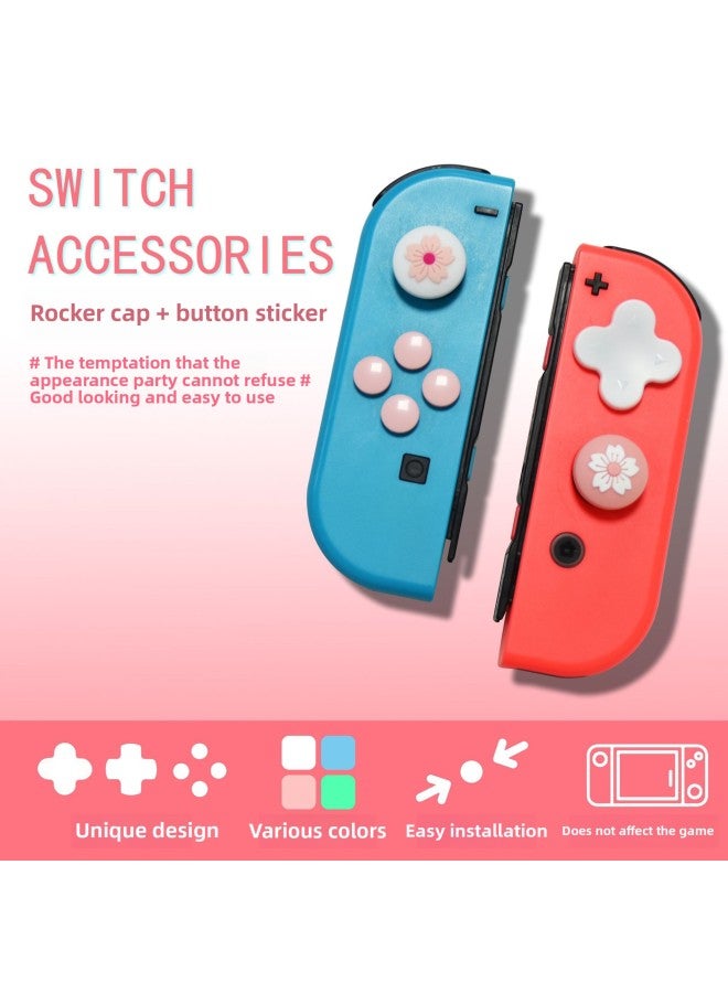 Nintendo Switch Love Flower Rocker Cap Key Cap Cross Key Stickers Ns Silicone Arrow Key Stickers-Product Color:5  - Image 2