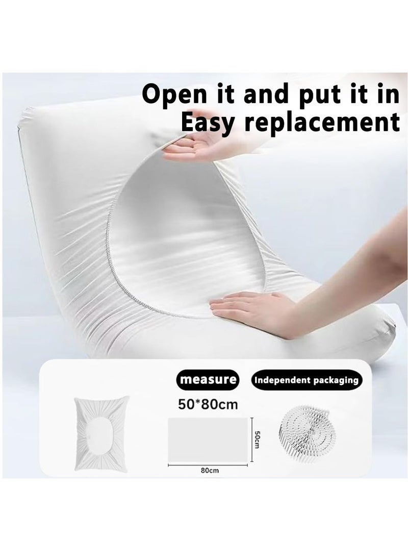 Hoasis Disposable Pillowcases,10 Pcs Travel Single Use Pillow Covers,Non Woven Pillow Case Covers Individually Wrapped,Portable Pillow Sheets for Business Trips Hotels Bedding Supplies-White - Image 2