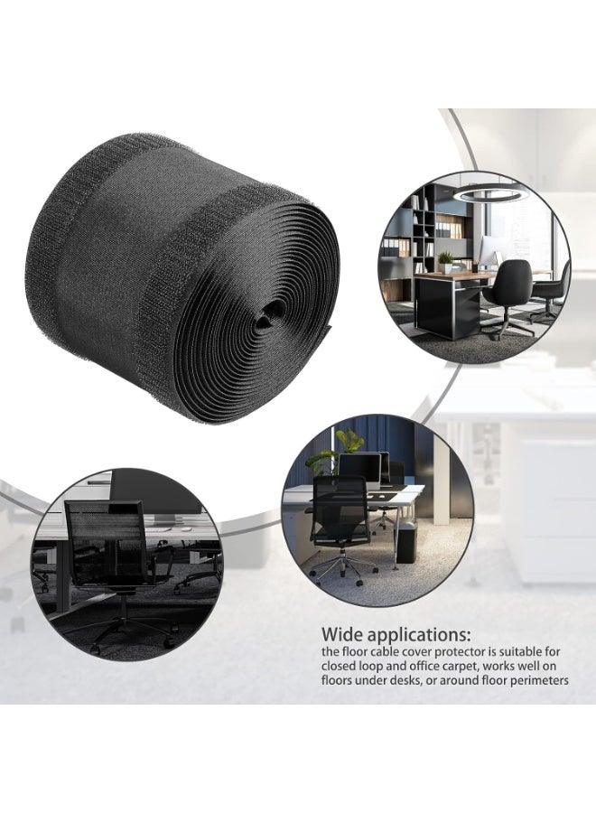 BIGTHREE Floor Cable Protectors, Floor Cable Protector Pads, Velcro Cable Protector, Simple and Beautiful, Used to Protect The Cable and Prevent Tripping Over The Cords (Black). - Image 2
