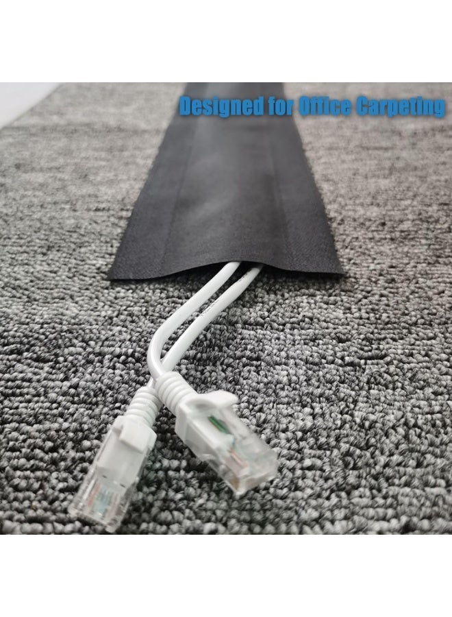 BIGTHREE Floor Cable Protectors, Floor Cable Protector Pads, Velcro Cable Protector, Simple and Beautiful, Used to Protect The Cable and Prevent Tripping Over The Cords (Black). - Image 3