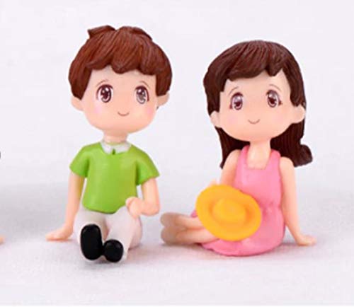 BHOOLU&GOOLU PVC Lovers- Seating Couple Figurine, 5 X 2.5 cm, Multicolor, 2 Piece - Image 1