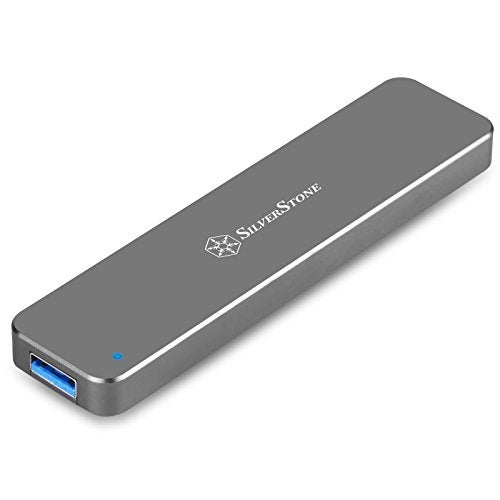 SilverStone حاوية SilverStone Technology M.2 SATA SSD إلى USB 3.1 Gen 2 مع هيكل ألومنيوم قابل للسحب بلون رمادي فحمي MS09C - Image 3