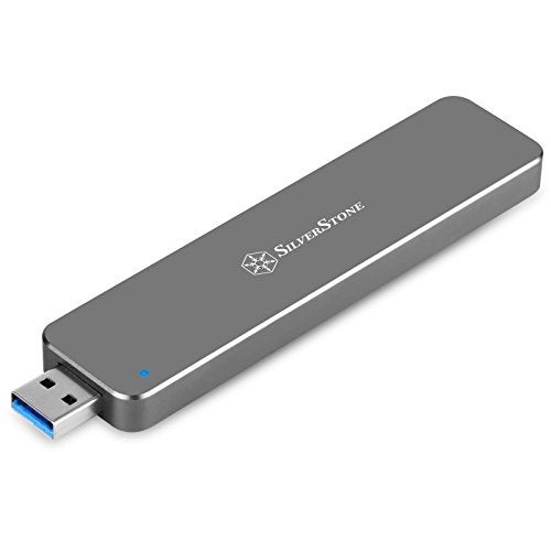 SilverStone حاوية SilverStone Technology M.2 SATA SSD إلى USB 3.1 Gen 2 مع هيكل ألومنيوم قابل للسحب بلون رمادي فحمي MS09C - Image 2