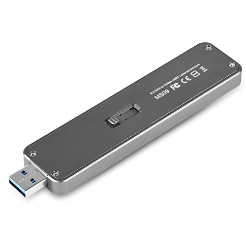 SilverStone حاوية SilverStone Technology M.2 SATA SSD إلى USB 3.1 Gen 2 مع هيكل ألومنيوم قابل للسحب بلون رمادي فحمي MS09C - Image 4
