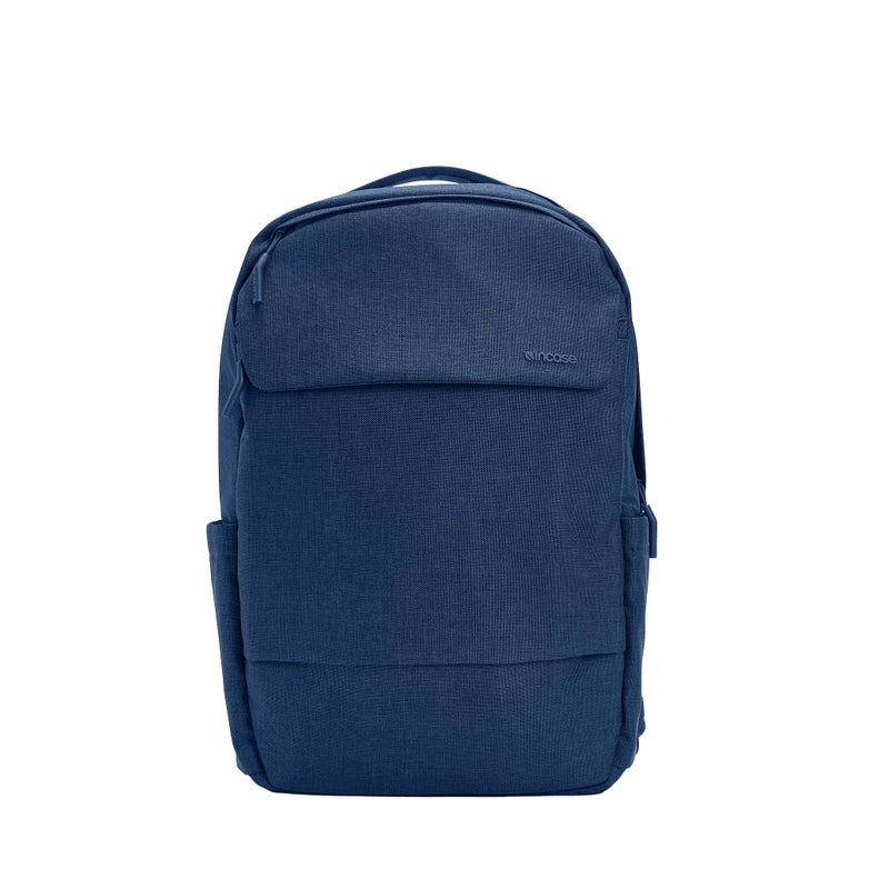 Incase Crosstown Backpack â€“ 20L Everyday Laptop Backpack for Work, Travel â€“ 16" Faux Fur Laptop Sleeve, External Front Pocket, Water Bottle Pockets, Travel Pass Through - Navy - Image 1