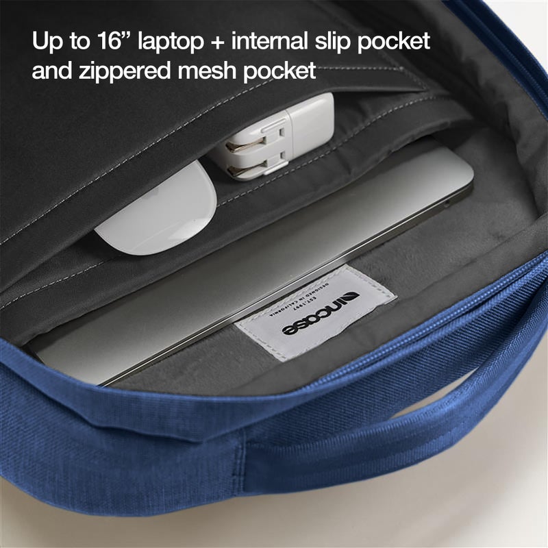 Incase Crosstown Backpack â€“ 20L Everyday Laptop Backpack for Work, Travel â€“ 16" Faux Fur Laptop Sleeve, External Front Pocket, Water Bottle Pockets, Travel Pass Through - Navy - Image 4