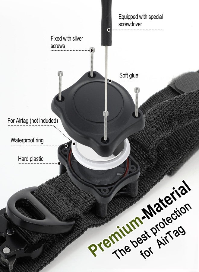 GLIDESMOOTH Dog Collar, Waterproof Tactical Dog Collar with Control Handle and Zinc Alloy Buckle, Pet Collar for AirTag, Medium Large Dogs, XLarge, Black (Includes Screwdriver Accessories) - Image 3