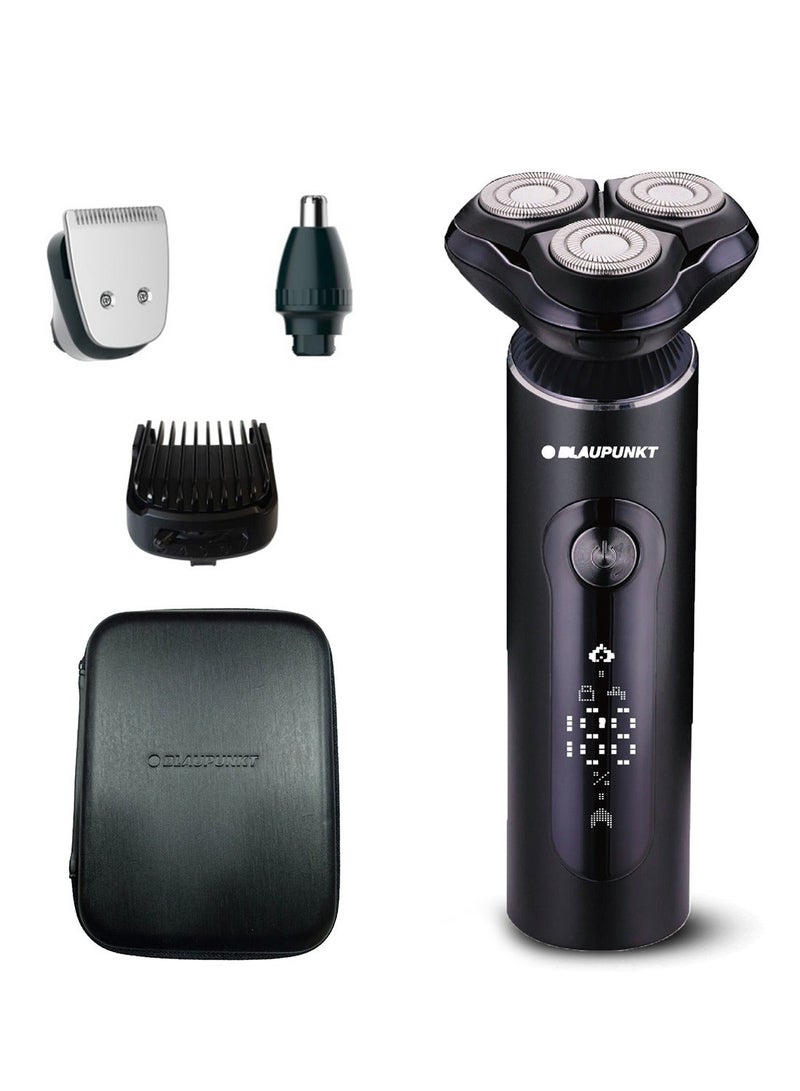 Blaupunkt 4 In 1 Grooming Kit For Men With Electric Shaver, Hair Trimmer, Nose Trimmer, Metal Body, LCD Display, USB-C Charging, Cordless And Corded Use, Waterproof Design, Travel Lock, Long Runtime SVM604 - Image 1