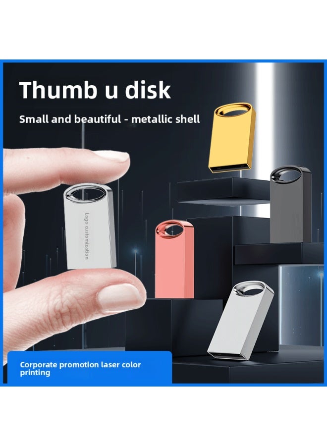Metal Usb Flash Drive 32G High Speed 16g Car Mini Usb Flash Drive Usb Custom Advertising Music Waterproof Gift Usb Flash Drive-Color:Rose Gold-Capacity:4GB - Image 2
