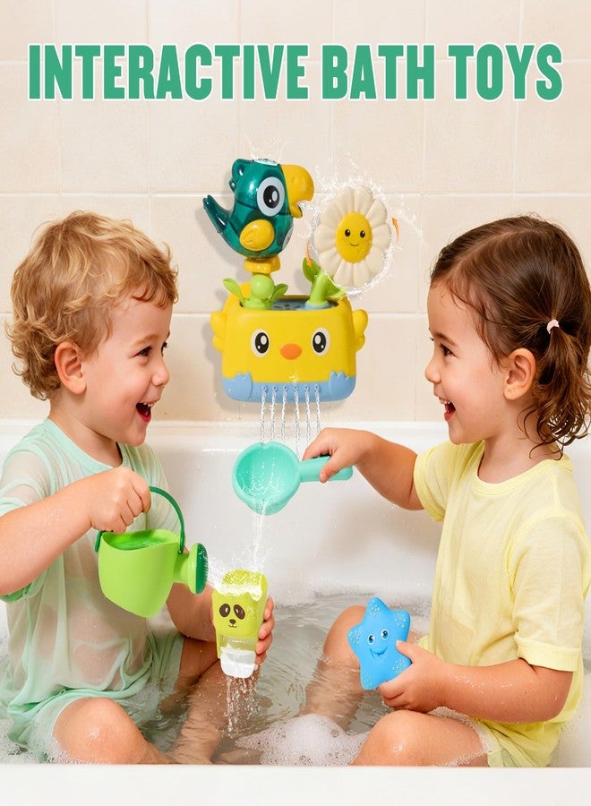 AMCHSURI Bath Toys Toddlers 2-4, Mold Free Toddler Bath Toys for Kids Ages 1-3, Baby Bathtub Water Toys with Strong Suction Cups Waterfall Shower Toy with Bath Cups & Watering Can for 18+ Months Boy Girl Gifts - Image 2