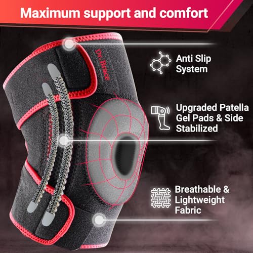 DR. BRACE ELITE Knee Brace with Side Stabilizers & Patella Gel Pads for Maximum Knee Pain Support and knee recovery for men and women-Please Check How To Size Video (Sunrise, Large) - Image 4