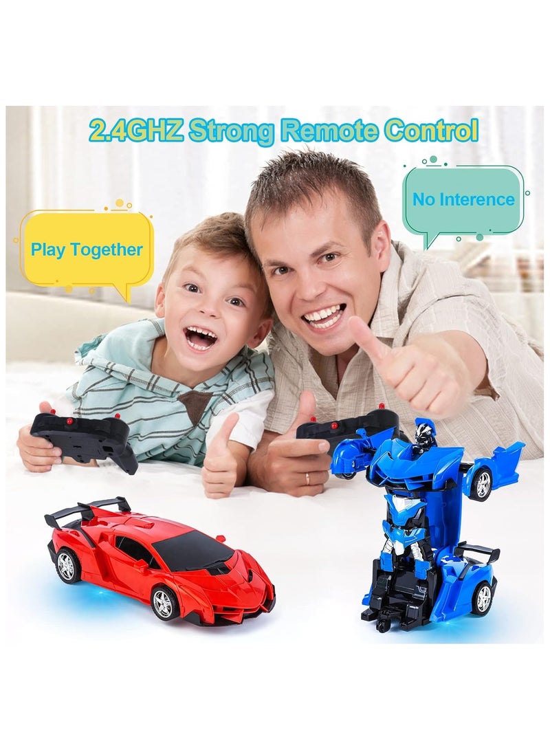 TOY GARDEN Remote Control Toys for Kids,Birthday for 5-12 Year Old Hobby Rc Robot Car Toy 2 1 Deformation Car Transformer Toy for 6-10 Year Old Racing Cars for Boys Girls 1 18 Scale Cars Blue - Image 5