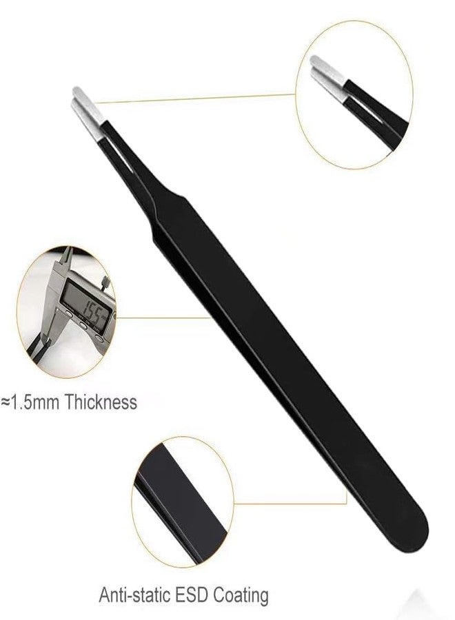 ملاقط ماديا لإزالة الشعر النامي تحت الجلد، ملاقط طبية جراحية ذات رؤوس مدببة حادة، مثالية لإزالة الشظايا والقراد، أسود، تصميم 00، 2A، 7، عبوة من 3 قطع - Image 4