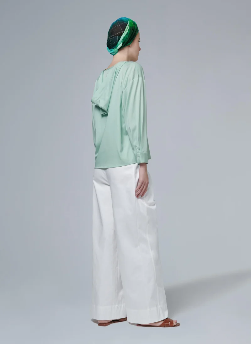 ليم Hooded Poplin Blouse
