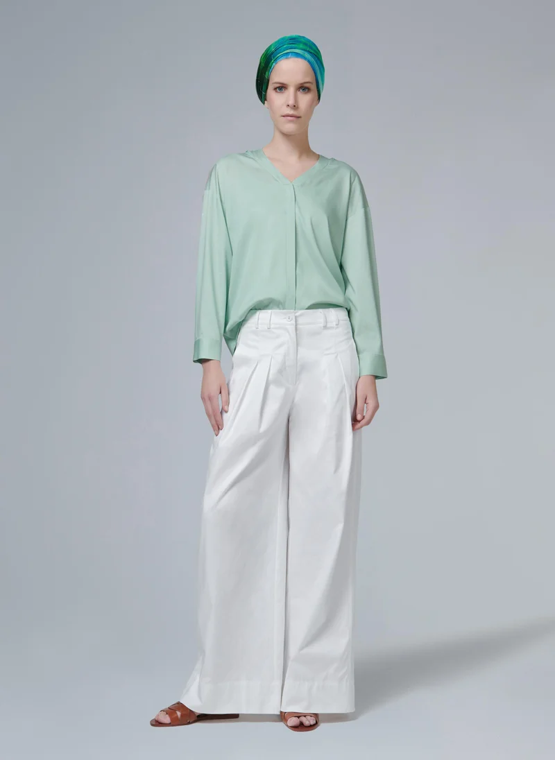 ليم Hooded Poplin Blouse