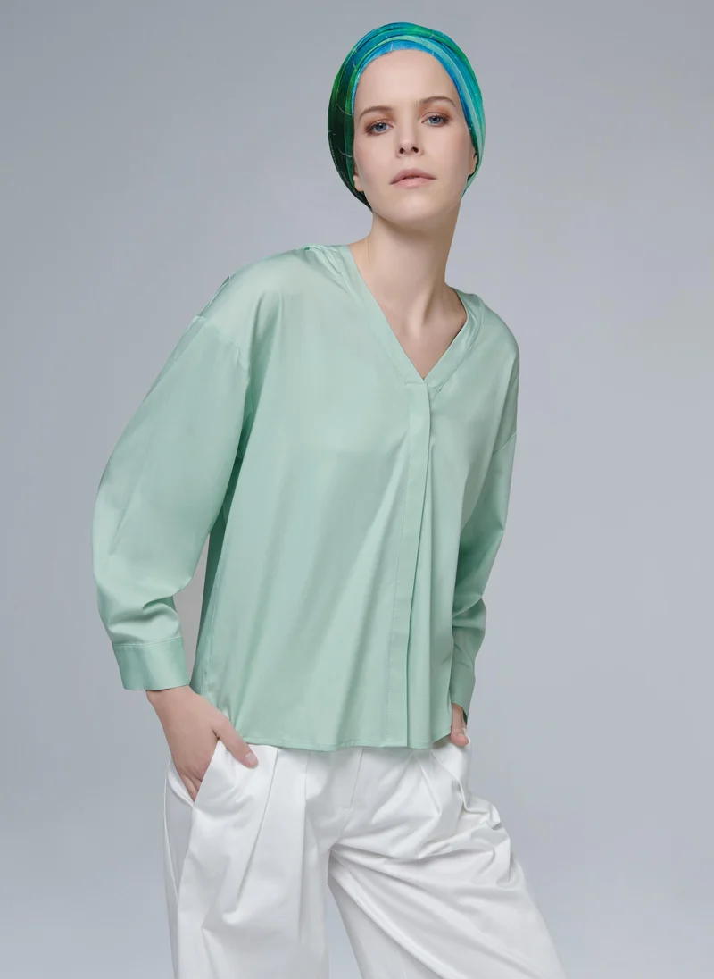Leem  Hooded Poplin Blouse for Women | Best Price UAE