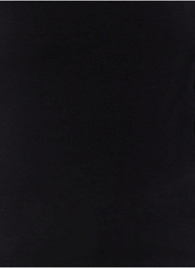 trendyol - Black Cotton Stretchy Square Collar Fitted/Skinned Knitted Blouse TWOAW24BZ00016 - Image 1