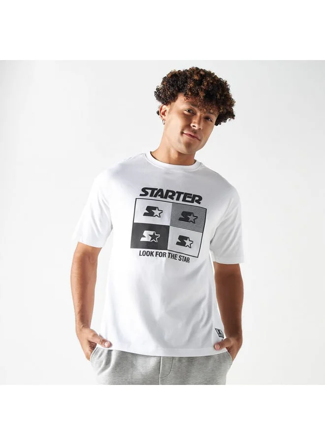 STARTER Starter Print Crew Neck T-shirt with Short Sleeves