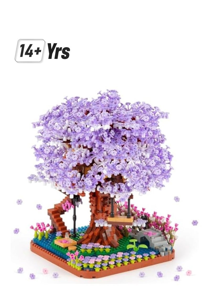 Cherry Blossom Bonsai Tree Micro Building Set, Japanese Sakura Tree House Model Sets, Flowers House Mini Bricks Building Kit, Creative Toys for Kids Adults 14+ (2200PCS) - Image 1