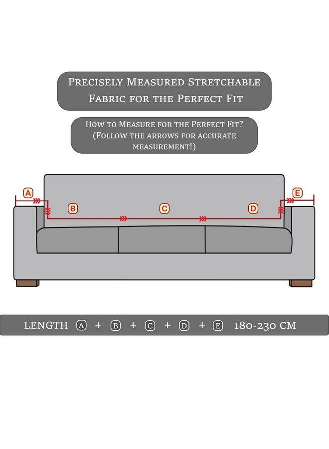 Lukzer غطاء أريكة عالمي أسود ثلاثي المقاعد من لوكزر | غطاء أريكة قابل للغسل ومضاد للانزلاق مغطى بالكامل بزاوية 360° | غطاء من البوليستر + سباندكس بوزن 140 جرام (180-230 سم/SC-001-03) - Image 2