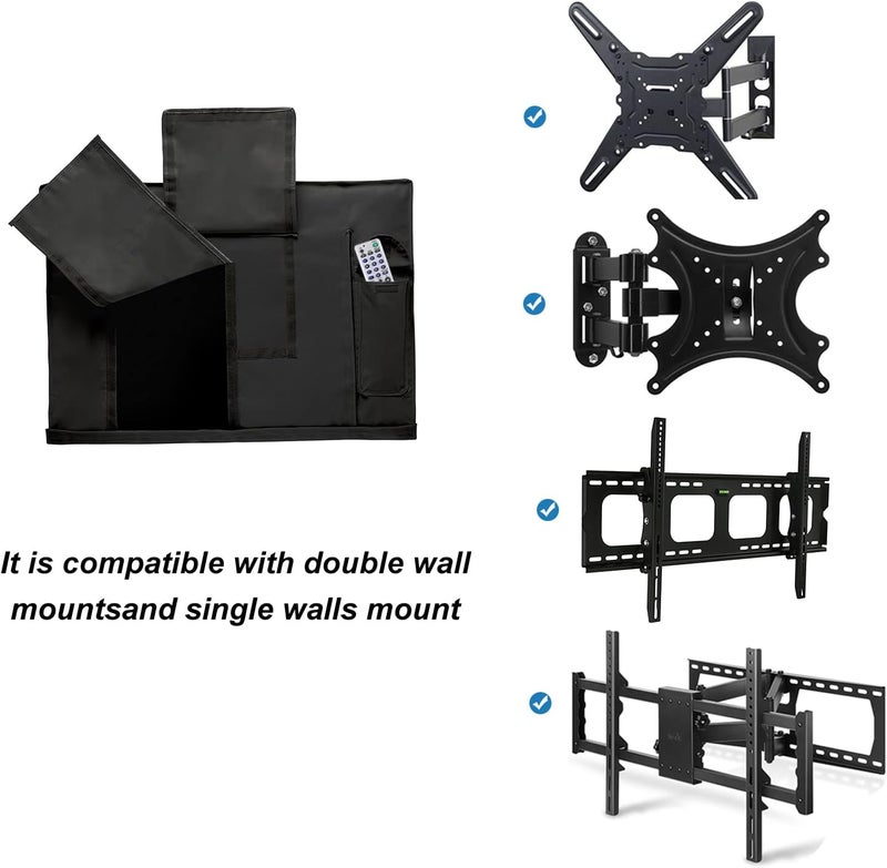 iBirdie Outdoor Waterproof and Weatherproof TV Cover for 50 Inch Flat Screen TV - 600D Thick Fabric Protector - Image 4