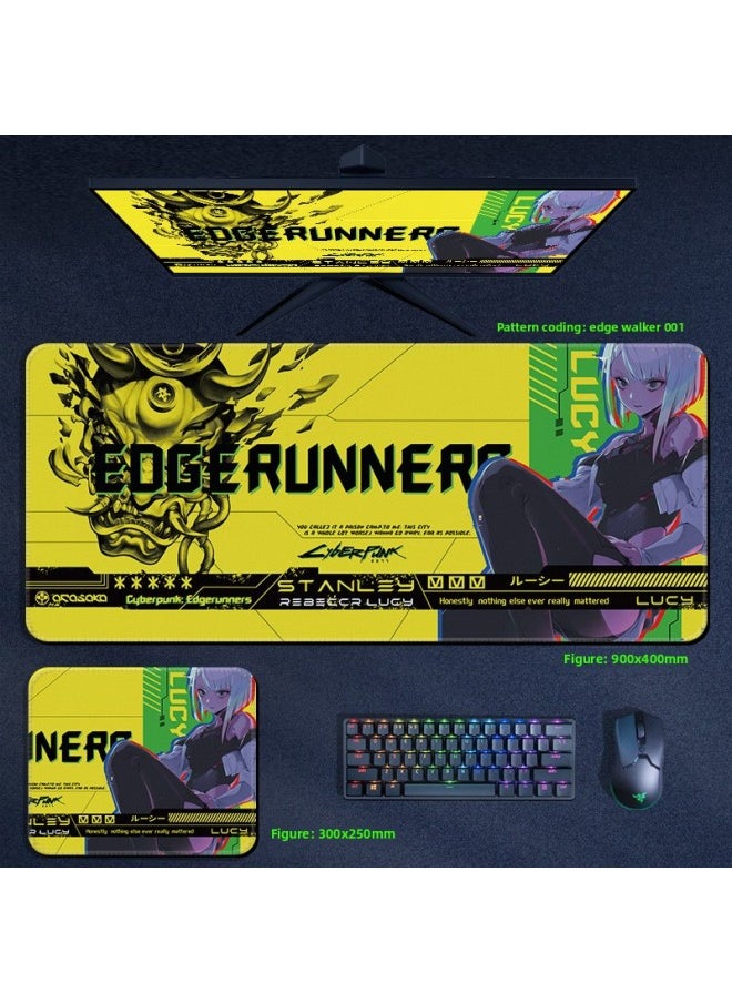 Generic - Cyberpunk Edge Walker Mouse Pad Computer Desktop Pad Lucy Edge Runner Cyberpunk 2077 Surrounding-Color:300x250x3mm-Pattern:Edge Walker 001 - Image 1