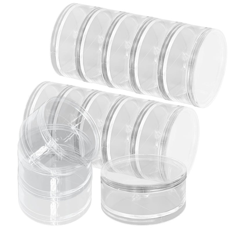 Luomorgo 2 Sets Stackable Clear Plastic Containers with Screw Lids - 60ML 5-Layer Organizer for Cosmetics, Jewelry Beads, Nail Art & Craft Storage - Image 1