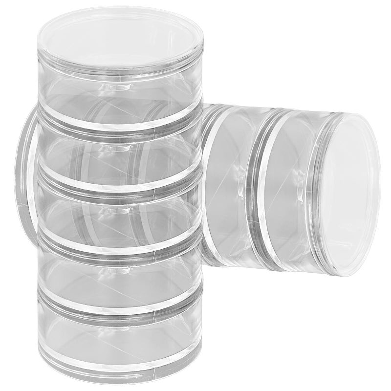 Luomorgo 2 Sets Stackable Clear Plastic Containers with Screw Lids - 60ML 5-Layer Organizer for Cosmetics, Jewelry Beads, Nail Art & Craft Storage - Image 5