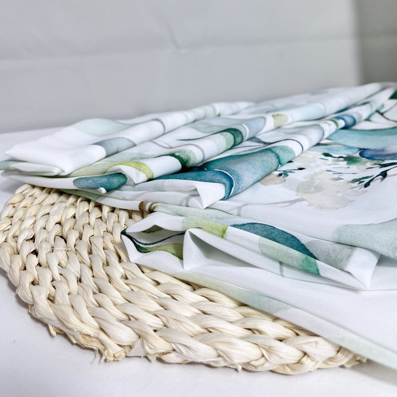 Fereyis Green Eucalyptus Leaves Curtains for Living Room 84 inch Length 2 Panels Set Elegant Floral Plant Spring Printed Window Curtain Natural Sheer Curtains Chiffon Drapes for Bedroom - Image 5