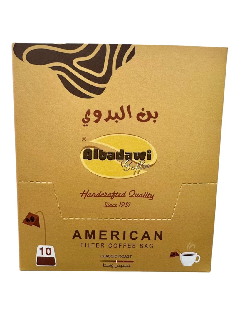 Al Badawi Coffee - American Filter Coffee Classic Roast 10 grams x 10 - Image 1