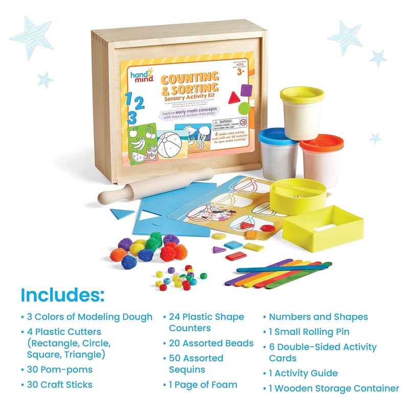 hand2mind Counting and Sorting Sensory Activity Kit, Loose Parts Play Materials for Kids, Sensory Box, Montessori Sensory Bin with Lid, Fine Motor Toys, Play Therapy Toys, Arts and Crafts Kits - Image 4