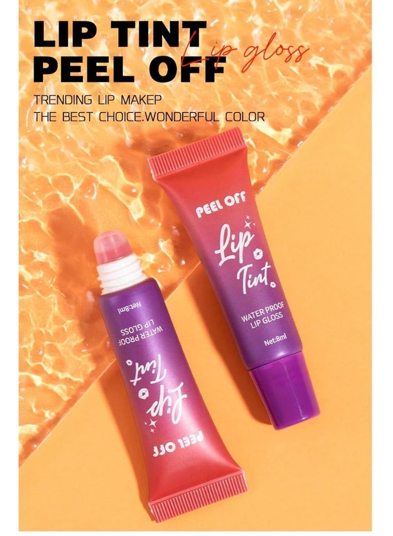 چولي ستار 6PCS Peel Off Lip Stain Set ، ملمع شفاه متوهج بفيتامين E - صبغة شفاه مرطبة وممتلئة لتحسين اللون ، مقاومة للماء تدوم طويلا ، سهلة التقشير والكشف ، مكياج شفاه مثالي للنساء - Image 4