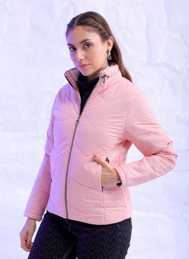 Freehand Women Slim Fit Solid Puffer Jacket