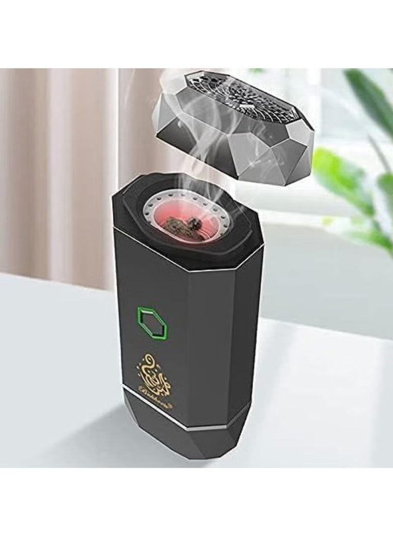 ELTRAZONE Bakhoor Incense Burner Aromatherapy Machine – X008 Electric Oud Burner with Smokeless Heat Technology – USB Rechargeable Portable Scent Diffuser for Home, Car, Office, and Travel – Elegant Design for Clean Fragrance Experience - Image 3
