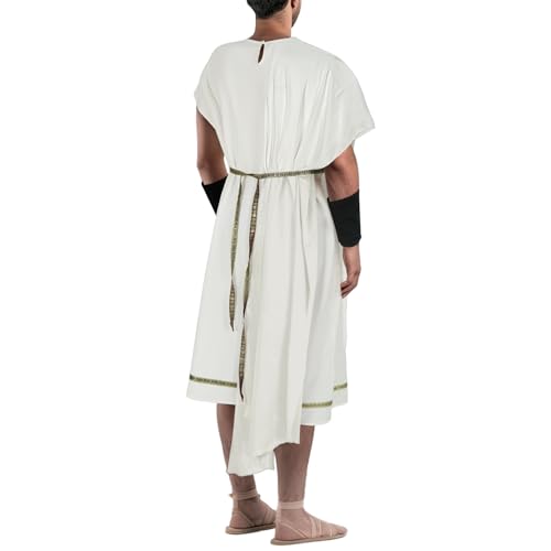 NEKIFUI Men's Toga Costume Adult Greek God Roman Party Accessories Set(Z3744WH,2XL) - Image 3