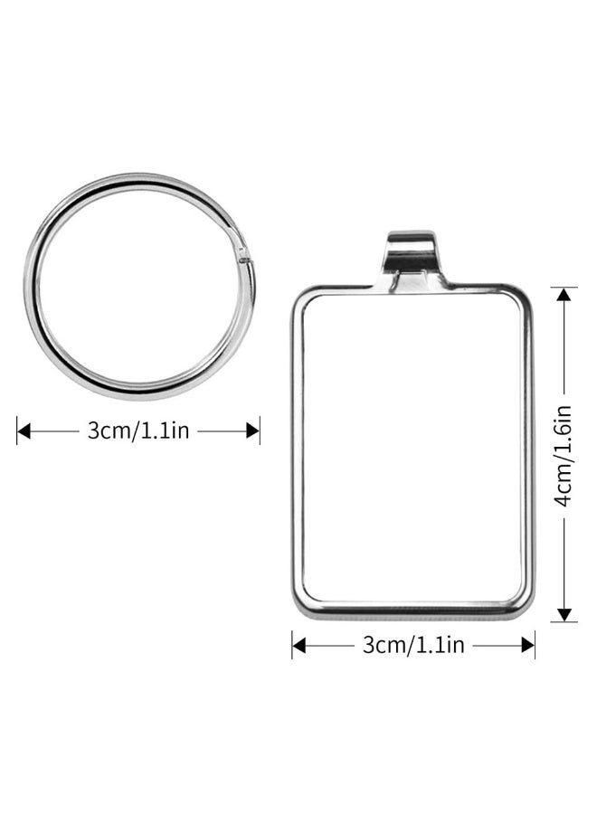Sublimation Blanks Keychains Products, Sublimation Blanks Bulk Set with 10 Pcs Heat Transfer Double-Side Sublimation Blanks, Key Chains, and Jump Rings for DIY Arts Crafts Ornament Making  - Image 2