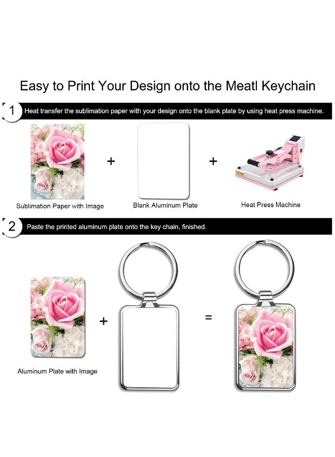Sublimation Blanks Keychains Products, Sublimation Blanks Bulk Set with 10 Pcs Heat Transfer Double-Side Sublimation Blanks, Key Chains, and Jump Rings for DIY Arts Crafts Ornament Making  - Image 4