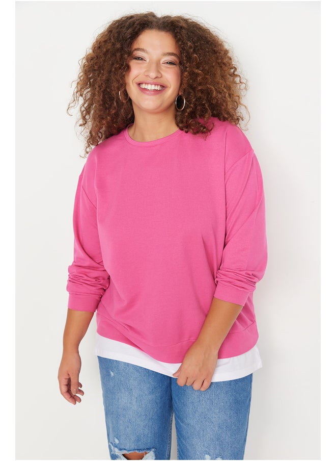 trendyol - Fuchsia Altan T-Shirt, Thick Knitted With a Come Out Look. - Image 1