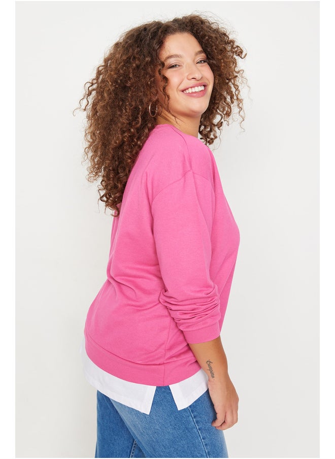 trendyol - Fuchsia Altan T-Shirt, Thick Knitted With a Come Out Look. - Image 1