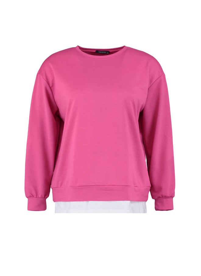 trendyol - Fuchsia Altan T-Shirt, Thick Knitted With a Come Out Look. - Image 1