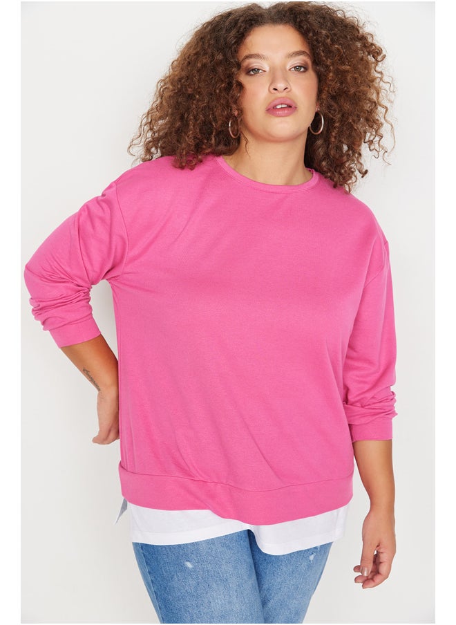 trendyol - Fuchsia Altan T-Shirt, Thick Knitted With a Come Out Look. - Image 1