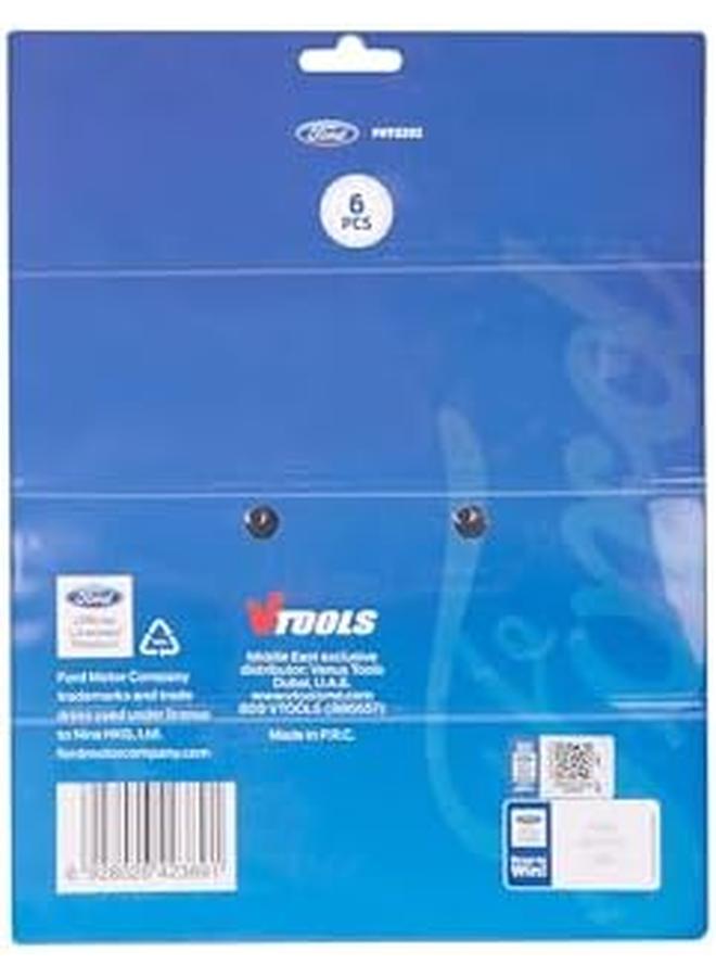 فورد 6 قطع الخشب طقم أزاميل نحت الخشب أدوات يدوية شديدة التحمل من الكروم الفاناديوم مقابض ناعمة Fht0292 - Image 2