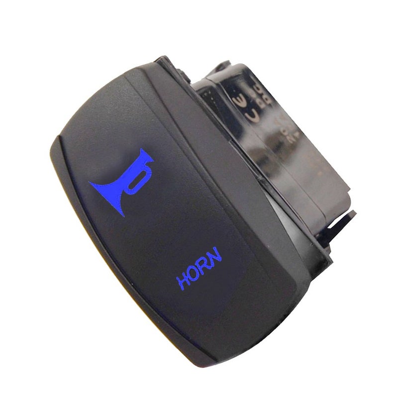 ESUPPORT E Support™ Car Motor 12V 20A Laser Light Button Rocker Toggle Switch Momentary Blue LED Horn Light Speaker 5Pin - Image 2