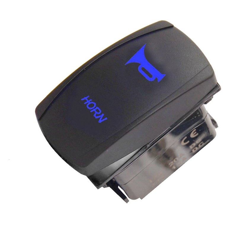 ESUPPORT E Support™ Car Motor 12V 20A Laser Light Button Rocker Toggle Switch Momentary Blue LED Horn Light Speaker 5Pin - Image 1