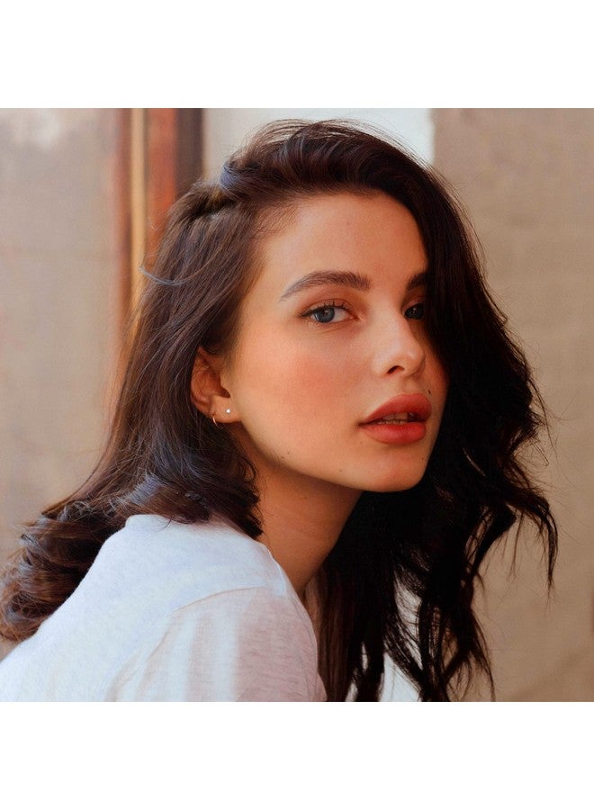 Fansilver 20G Hypoallergenic Flat Back Earrings for Women Men Silver 14K Gold Stainless Steel Stud Earrings Brithstone Cubic Zirconia Studs Surgical Steel Cartilage Earrings for Sensitive Ears - Image 2