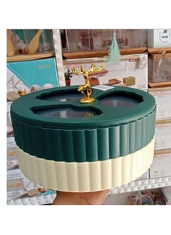 Generic A snack plate with a golden gazelle handle, two tiers divided into 3 sections for nuts, dried fruits, and sweets, trays for snacks, a serving tray with a handle, a dirt-resistant nut tray, a nice multi-colored tray.  - Image 2