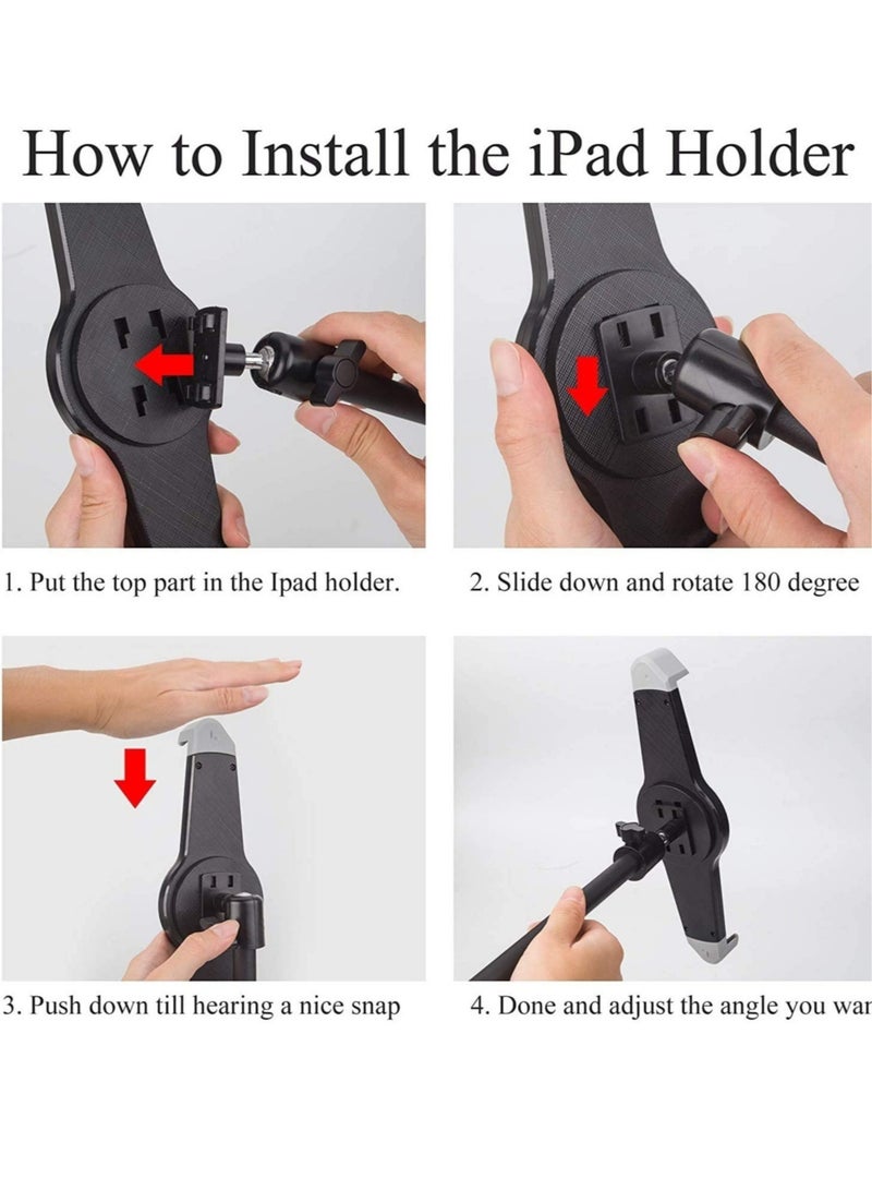 Adjustable Tripod Stand for iPad and Mobile Phones - 20 to 60 Inch Height with 360° Rotating Tablet Holder - Image 5