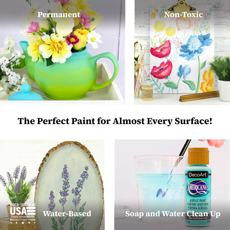 DecoArt Americana Acrylic Paint Set â€“ Essential Pastel Colors, 9 Bottles (2 fl oz) â€“ Art and Craft Acrylic Paints for Canvas, Wood, and More - Image 5